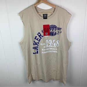 Los Angeles Lakers Tank Top Shirt Ultra Game Beige Men’s Large NWT NBA